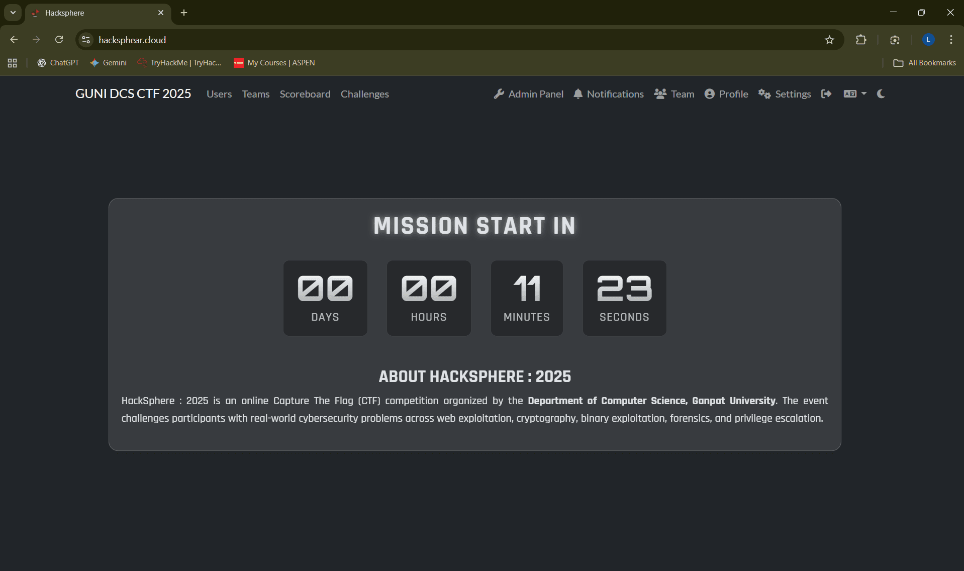 HackSphere 2025 – Advanced Cybersecurity CTF - Screenshot 1